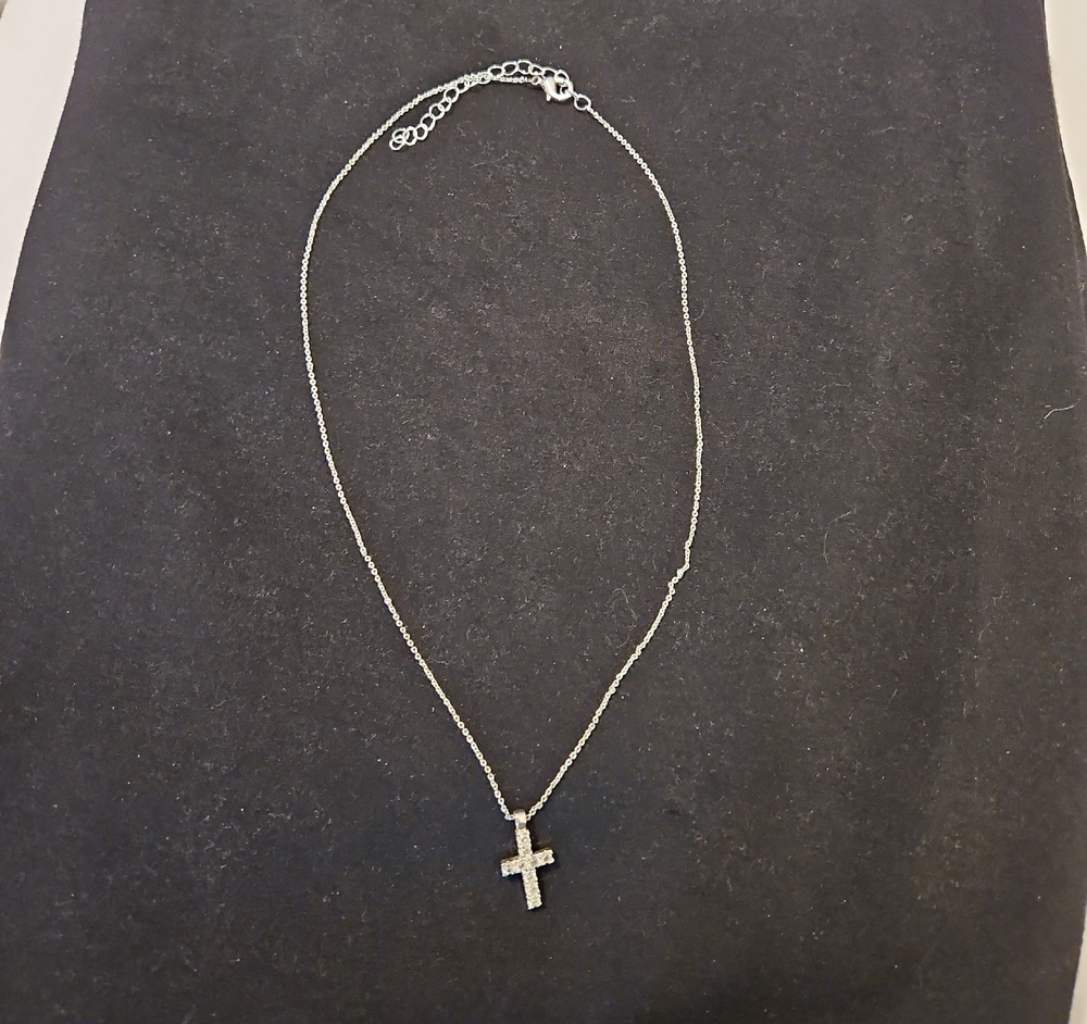 Sterling Silver Cross Pendant Necklace - Silver